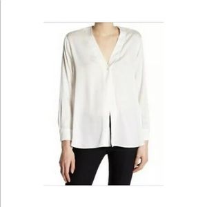 Vince v-neck Satin Silk Blend Blouse